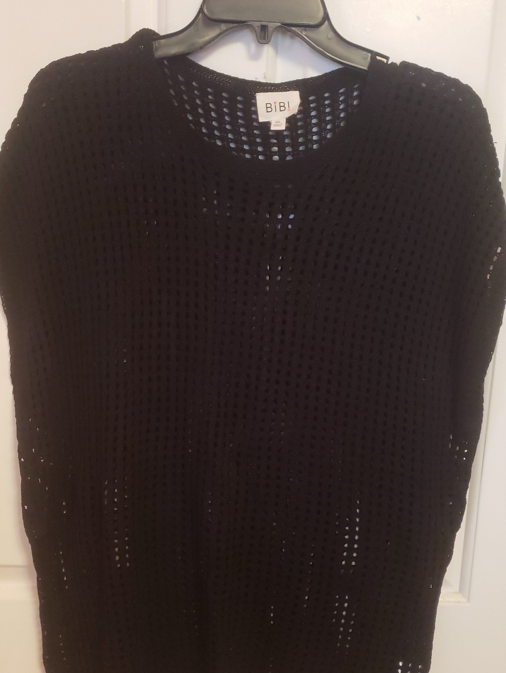 BiBi Black Open Mesh Top.